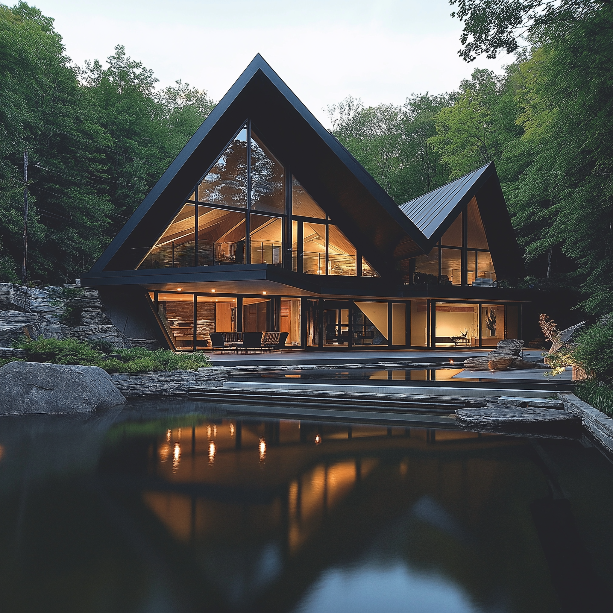 Geometric Woodland Retreat